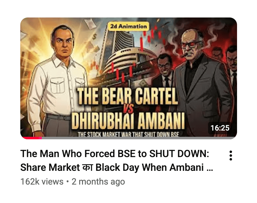 The Bear Cartel vs Dhirubhai Ambani — video card